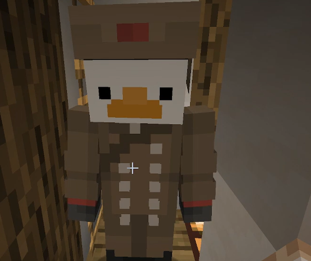 Duck Dressed in a Commander Outfit
